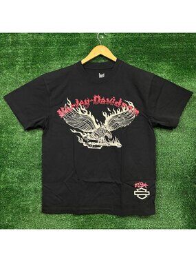 Harley-Davidson Motorcycle x Machine Gun Kelly Eagle on fire T-Shirt Size Medium